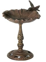 Cast Iron Bird Feeder with Humming Bird ~ 11 Inches Tall