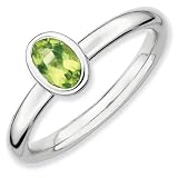 Sterling Silver Stackable Expressions Oval Peridot Ring Size 6 41QFeK2Hd1L. SL160 Sterling Silver Stackable Expressions Oval Peridot Ring Size 6