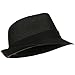 UV 50+ Solid Band Summer Straw Fedora - Black Black W20S58B