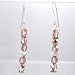 Pink Czechoslovakian Glass Bead and Sterling Silver Dangle Earrings, #9430
