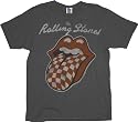 Junk Food The Rolling Stones Checkered Tongue Charcoal T-shirt Tee