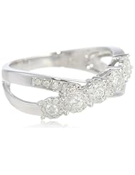 10k White Gold Crisscross Diamond Ring (8/25 cttw, I-J Color, I2-I3 Clarity)