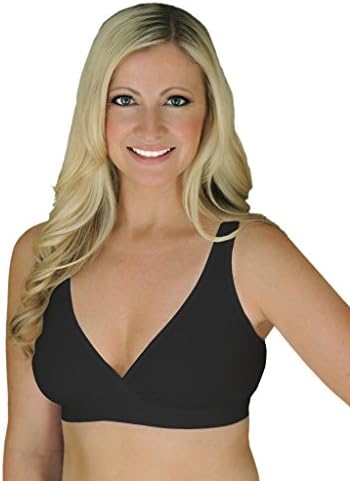 Nursing Bra Express Women's Soft Cotton Sleep Nursing Bra-Black-Large