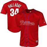 MLB Majestic Roy Halladay Philadelphia Phillies Youth Closehole Player Mesh Jersey - Red (8)