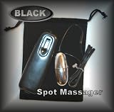 BLACK Velveteen Pouch and Small Silver Bulllet Style Spot Wire Style Back, Scalp, Body Battery Massager