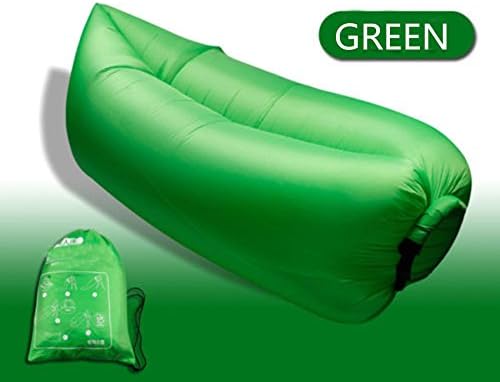 ZALA Outdoor Inflatable Furniture Sleeping Air Bag Nylon Fabric Beach Lounger Convenient Compression Air Bag ,Hangout Bean Bag Portable Dream Chair (Green)