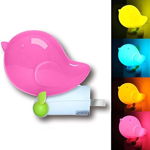 Christmas Baby Night Light-Youngnis LED Intelligent Bird Night Light with Light Sensor Control for Children,Kids and Baby (Pink)