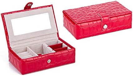 Yoyo Jewelry Storage Case With Mirror Small Jewellery Boxes Easy To Carry (4 Colours) Red
