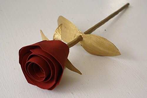Red and gold anniversary rose, wood, Birthday gift, FSU, SF 49ers fan, College decor