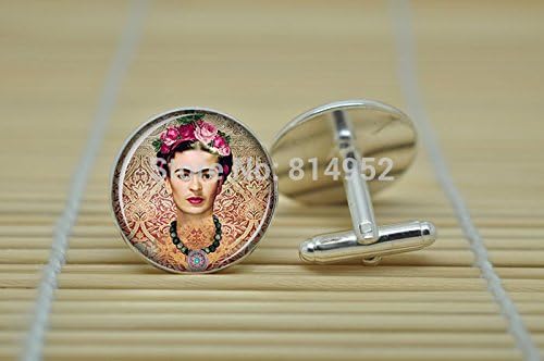 Pretty Lee Frida Kahlo Jewelry Frida Kahlo Feminist Art Cufflinks In Silver Glass Cabochon Cuff Links C1461