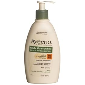 Aveeno Active Naturals Daily Moisturizing Lotion with SPF-15, 12-Ounce Pump Bottle