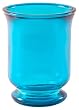 Spanish Recycled Glass Small Aqua Blue Hurricane 6"H Set / 2
