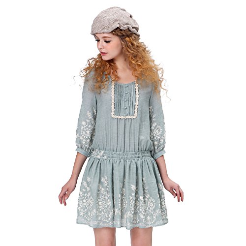 (アートカー)Artka オリジナルデザイン レディーズ刺繍飾りコットンワンピース LA10549C