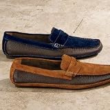 Italian Calfskin Leather Suede Driving Loafer