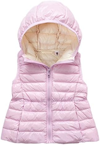 WenVen Baby's Morality Short Candy Color Down Coat Lightweight Hooded Puffer Vest