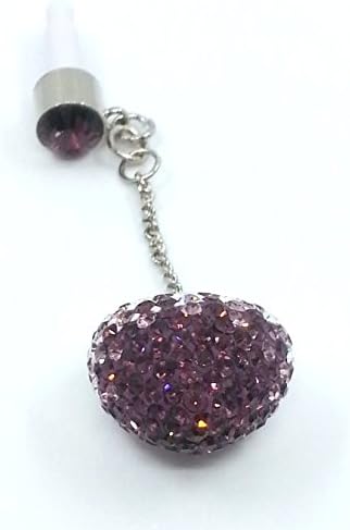 Swarovski Crystal 3D "Loving Heart" Charm and Earphone Jack Dust Cover for Mobile Phone (DTXSJ-FCS-1-D)