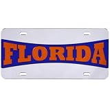 Florida Gators Bowtie Series Silver Mirror License Plate