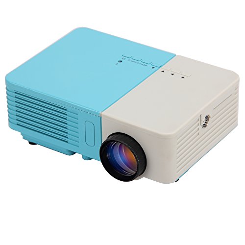 EUG Mini Portable USB Media Player LED LCD Mini Video Projector 1080P 3D HDMI TV 500D+ (Blue)