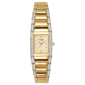Caravelle by Bulova Women’s Swarovski Crystal Accented Champagne Dial Watch #45L95