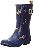 Joules Women's Molly Welly Rain Boot, Navy Horse, 8 M US