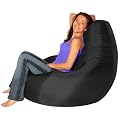 Designer Recliner Gaming Bean Bag BLACK - Indoor & Outdoor Beanbag Chair (Water Resistant) by Bean Bag Bazaar® from Bean Bag Bazaar®