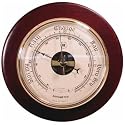 Bey Berk Nautical Brass Barometer on Cherry Wood-5in. Diameter-WS072