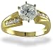 14KT Yellow Gold 1.16 CTW Round Center and Channel Set Sides CZ Ring