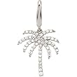 14K White Gold Diamond Palm Tree Charm - 0.25 Ct.
