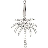 14K White Gold Diamond Palm Tree Charm - 0.25 Ct.
