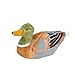 Painted Carved Wood Duck with Light Green Head | for Indoor Decor