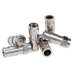 Paladin 9646 RG6 Cable TV F SealTite Compression Connectors, 50-Pack by Paladin Tools