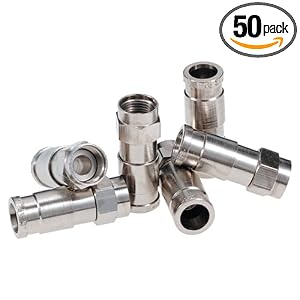 Click here to buy Paladin 9647 RG6-Quad Cable TV F SealTite Compression Connectors, 50-Pack by Paladin Tools.