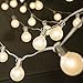 50 Foot Globe Patio String Lights - Set of 50 G50 White Pearl Bulbs with White Cord