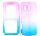Samsung Messenger R450/R451 (Straight talk) Frost Design, Blue/Pink Hard Ca ....
