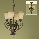 Coventry Castle 4-light 18 inch Chandelier in Aged Tortoise Shell