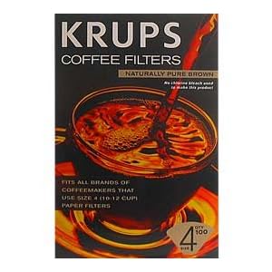 Krups 983-10 natural brown paper filters, size 4. by Krups
