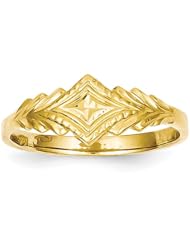 14k Diamond-cut Baby Ring