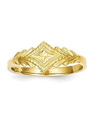 14k Yellow gold Diamond cut Baby Ring