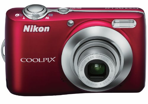 Nikon Coolpix L22 Digitalkamera (12,0 Megapixel, 3,6-fach Weitwinkelzoom, 7,5cm (3,0-Zoll) Display) rot