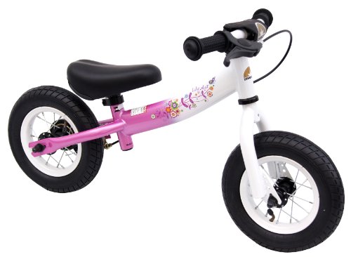 bike*star 25.4cm (10 Inch) Kids Learner Balance Beginner Run Bike Sport - Pink & White