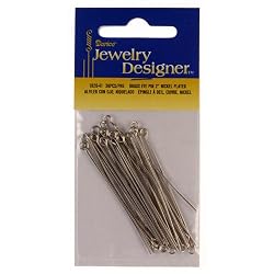 2" Brass Eye Pin, Nickel Plated, 36 Pc/Pkg
