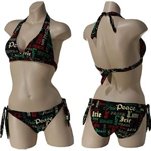 Buy JAMAICAN STYLE Irie Halter Bikini (Black Multi) by Jamaican Style
