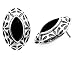 Jewelry : Sterling Silver Black Onyx Earrings - Size: 24mm