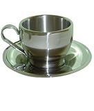 Stainless Steel Cappuccino Cup & Saucer by La Cafetiere  from La Cafetiere