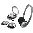 Coby Combo 3-in-1 Lightweight Headphones, Ear Clip Headphones adn Stereo Earphones CV321 (Silver)