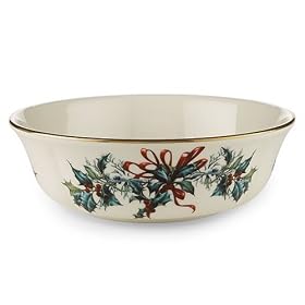 Lenox Winter Greetings Gold Banded Ivory China All Purpose Bowl by Lenox