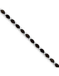 Sterling Silver Smokey Quartz & White Topaz Bracelet