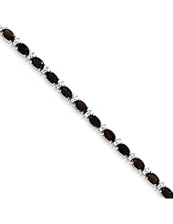 Sterling Silver Smokey Quartz & White Topaz Bracelet