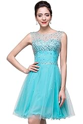 Mesh Beaded Sheer Vintage 2015 Organza/Tulle Cap Sleeves Cocktail Knee Length Short Evening Dress/Homecoming Dress/Prom Dress/Party Dress/Wedding Dress 