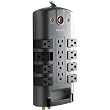 12-Outlet Pivot-Plug Surge Protector With Telephone And Coax Protection